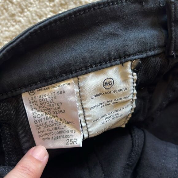 Adriano Goldschmied AG The Farrah Skinny High Rise Black Coated Jeans 25R - Picture 16 of 16